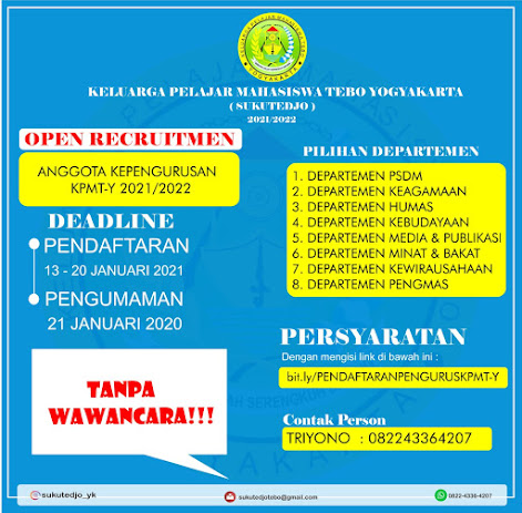  OPEN RECRUITMEN PENGURUS KPMT-Y PERIODE 2021/2022